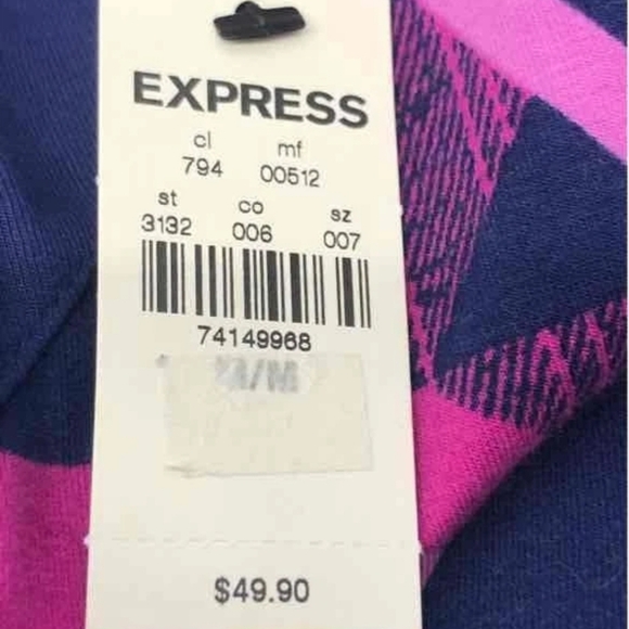 Express Geometric Patterned Dress - Pink and Blue. - Picture 4 of 5